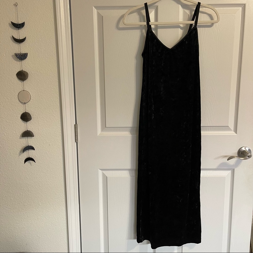 Topshop Black Velvet Slip Dress